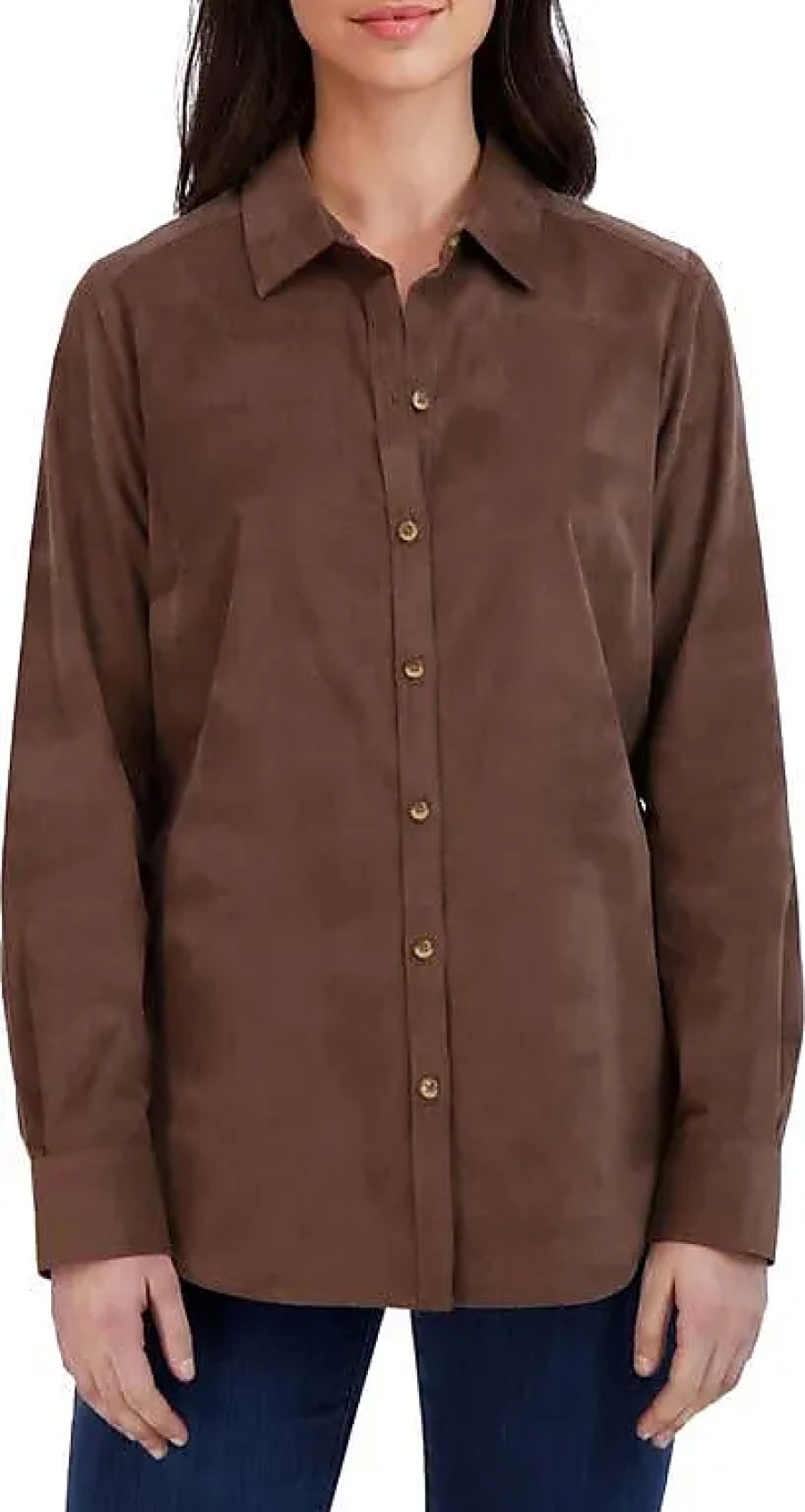 Femmes Reiss Chemises | Chemise Boutonnee En Velours Cotele Haven En Marron Chez Nordstrom, Taille 10