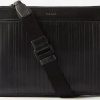 Hommes Prada Sacs | Pochette En Cuir Shadow Stripe