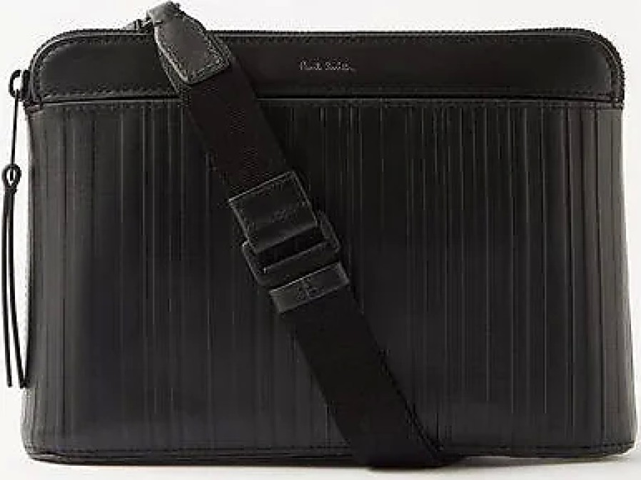 Hommes Prada Sacs | Pochette En Cuir Shadow Stripe