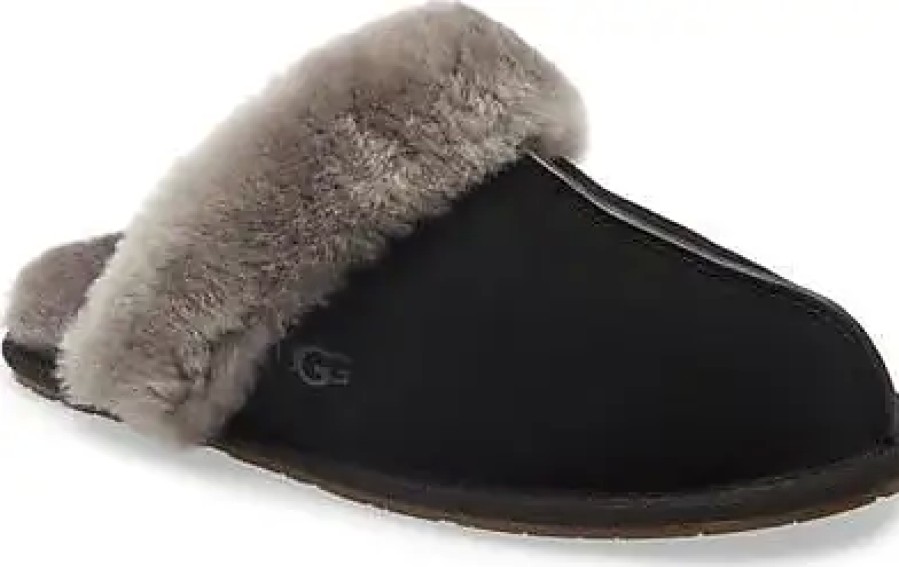 Femmes Birkenstock Chaussons | Pantoufle Ugg(R) Scuffette Ii En Daim Noir/Gris Chez Nordstrom, Taille 10