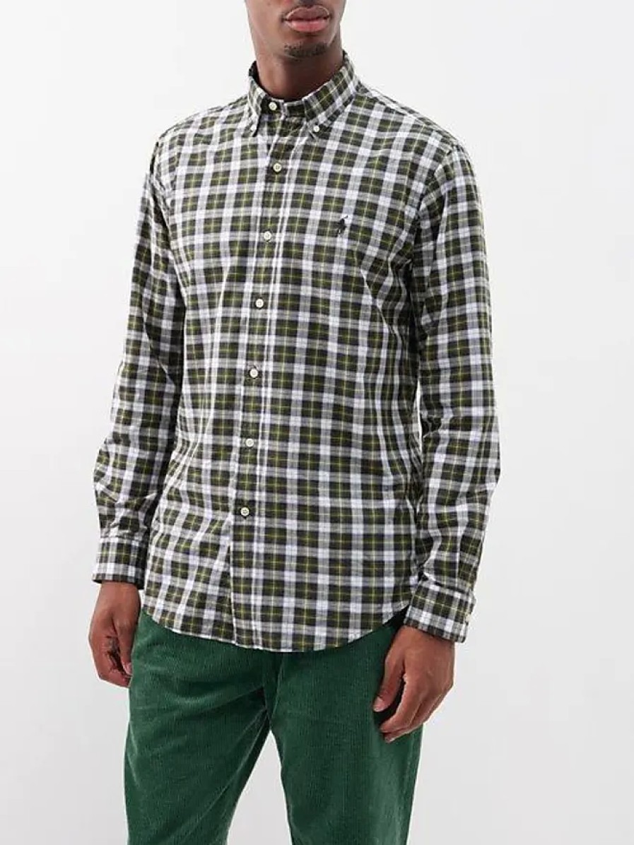 Hommes Nautique Chemises | Chemise En Popeline De Coton A Carreaux