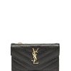 Femmes Saint-Laurent Portefeuilles | Porte-Cartes En Cuir Matelasse Ysl-Logo