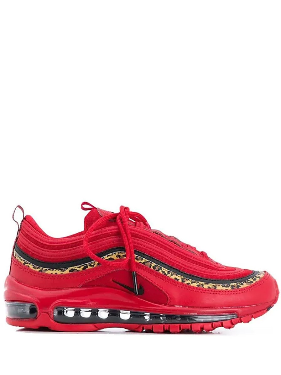 Femmes Steve Madden Chaussures D'Ete | Air Max 97 Leopard Pack - Baskets Rouges - Femme - Cuir/Caoutchouc/Polyester/Polyester - 6