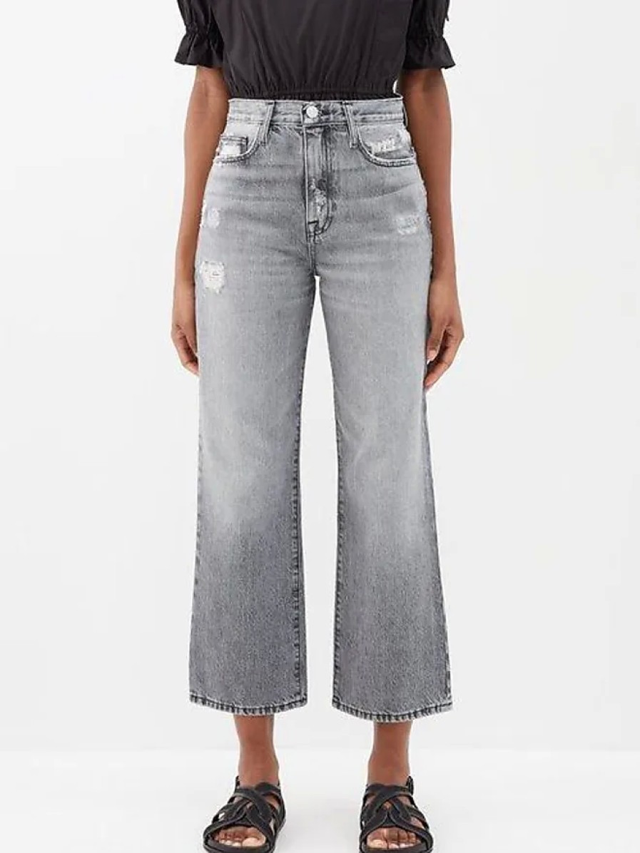 Hommes Madewell Jeans | Frame - Jean Court Le Jane - Femme - Gris Fonce