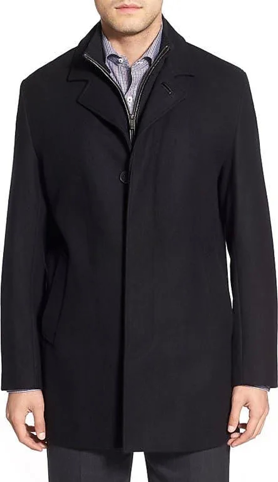 Hommes Bernache du Canada Manteaux | Manteau En Laine Melangee Avec Bavoir En Tricot Incruste En Noir Chez Nordstrom, Taille X-Large