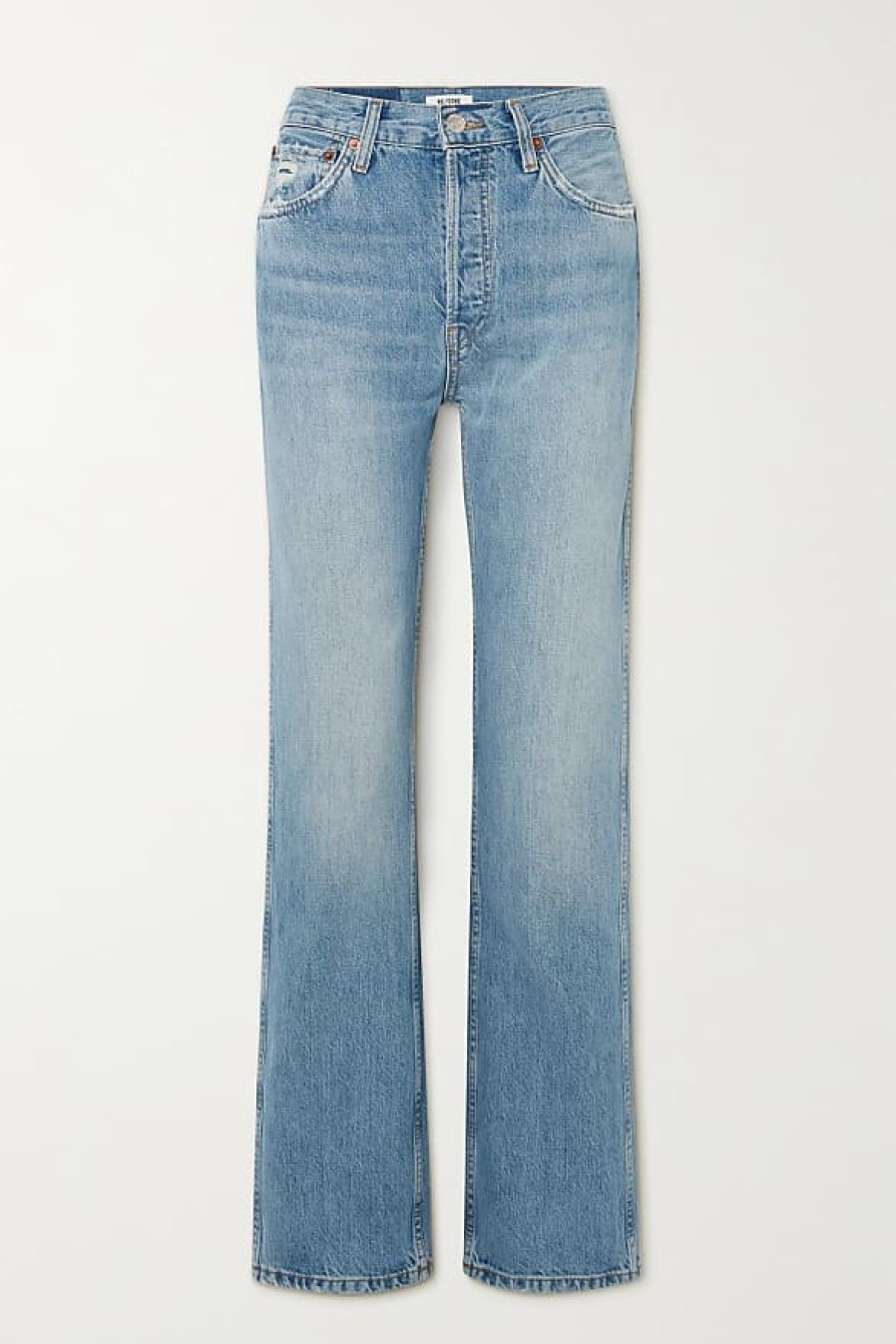 Femmes Mère Jeans | Jean Ample Taille Haute A Jambe Droite Des Annees 90 - Bleu - 24,25,26,27,28,29,30,31