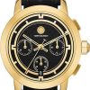 Femmes Officiel Nuun Montres | La Montre Chronographe T-Monogram Avec Bracelet Textile, 37 Mm En Noir Chez Nordstrom