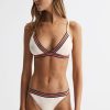 Femmes Reiss Maillots De Bain | Freya - Haut De Bikini Sous-Bande Raye Blanc, Us 6