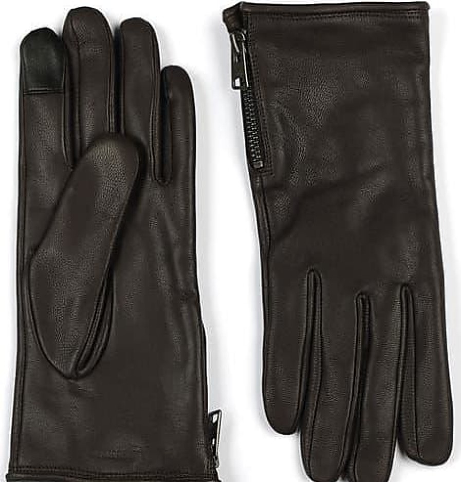 Hommes Colombie Gants | Gants En Cuir Zippes En Brun Amer/Bronze Chez Nordstrom, Taille X-Large