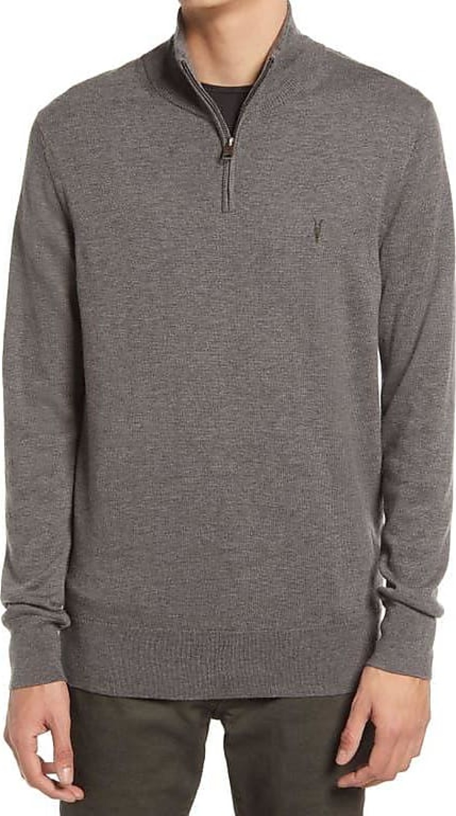 Hommes Bancs de sable Chandails | Pull En Melange De Laine A Demi-Fermeture Eclair Kilburn En Gris Monument Chez Nordstrom, Taille Xx-Large