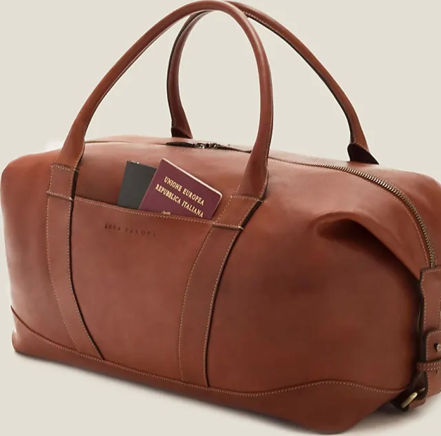 Hommes Luca Faloni Sacs | Sac Week-End Marron Caramel