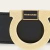 Hommes Ferragamo Ceintures | Ceinture Gancini Fixe Homme Noir Taille 105Cm