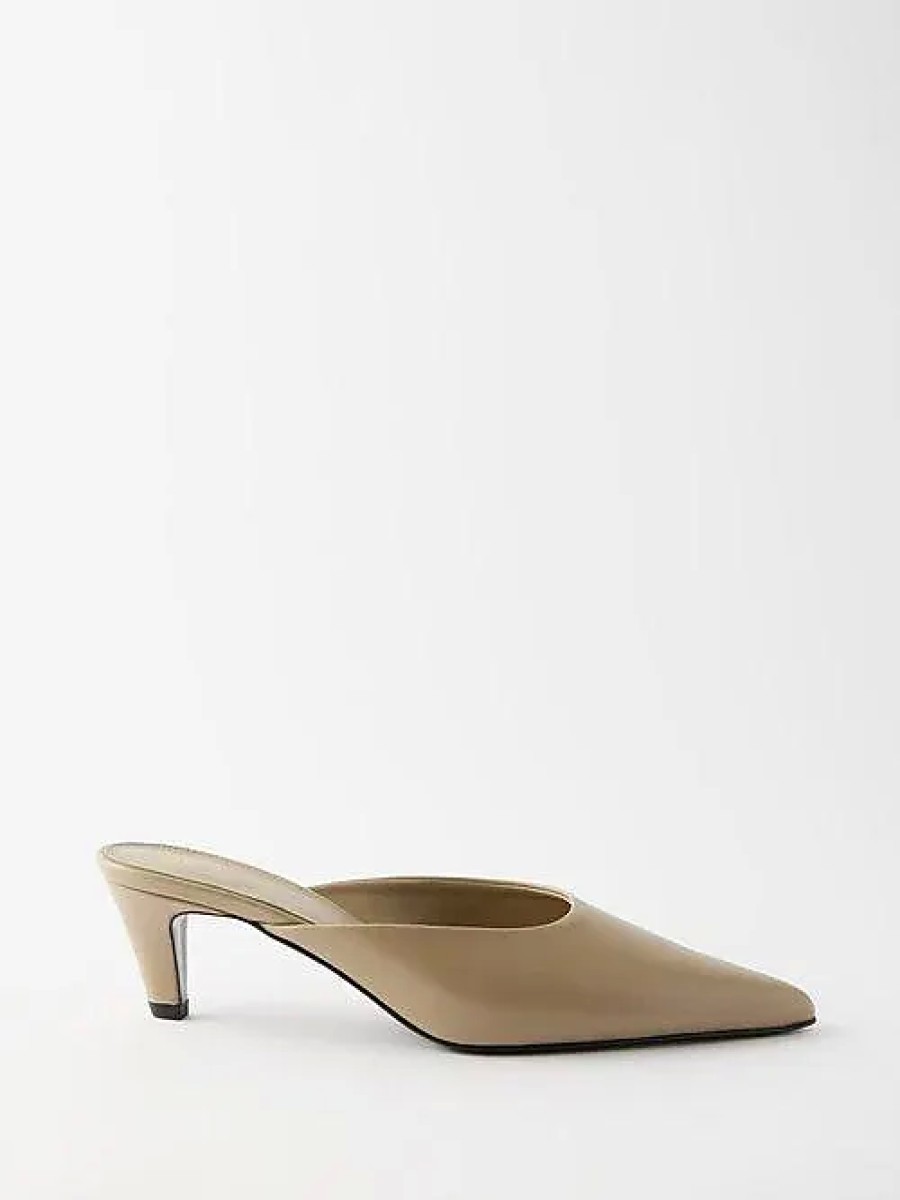 Femmes Flatté Mules | Mules En Cuir Verni 55