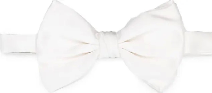 Hommes Magasin Trafalgar Noeuds Papillon | Noeud Papillon En Soie - Homme - Soie - Taille Unique - Blanc