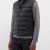 Hommes Mer Gilets | Moorer - Gilet Matelasse En Duvet En Laine Melangee Oliver - Hommes - Gris