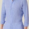 Femmes Luca Faloni Chemises | Chemise En Lin Portofino Bleu Chine