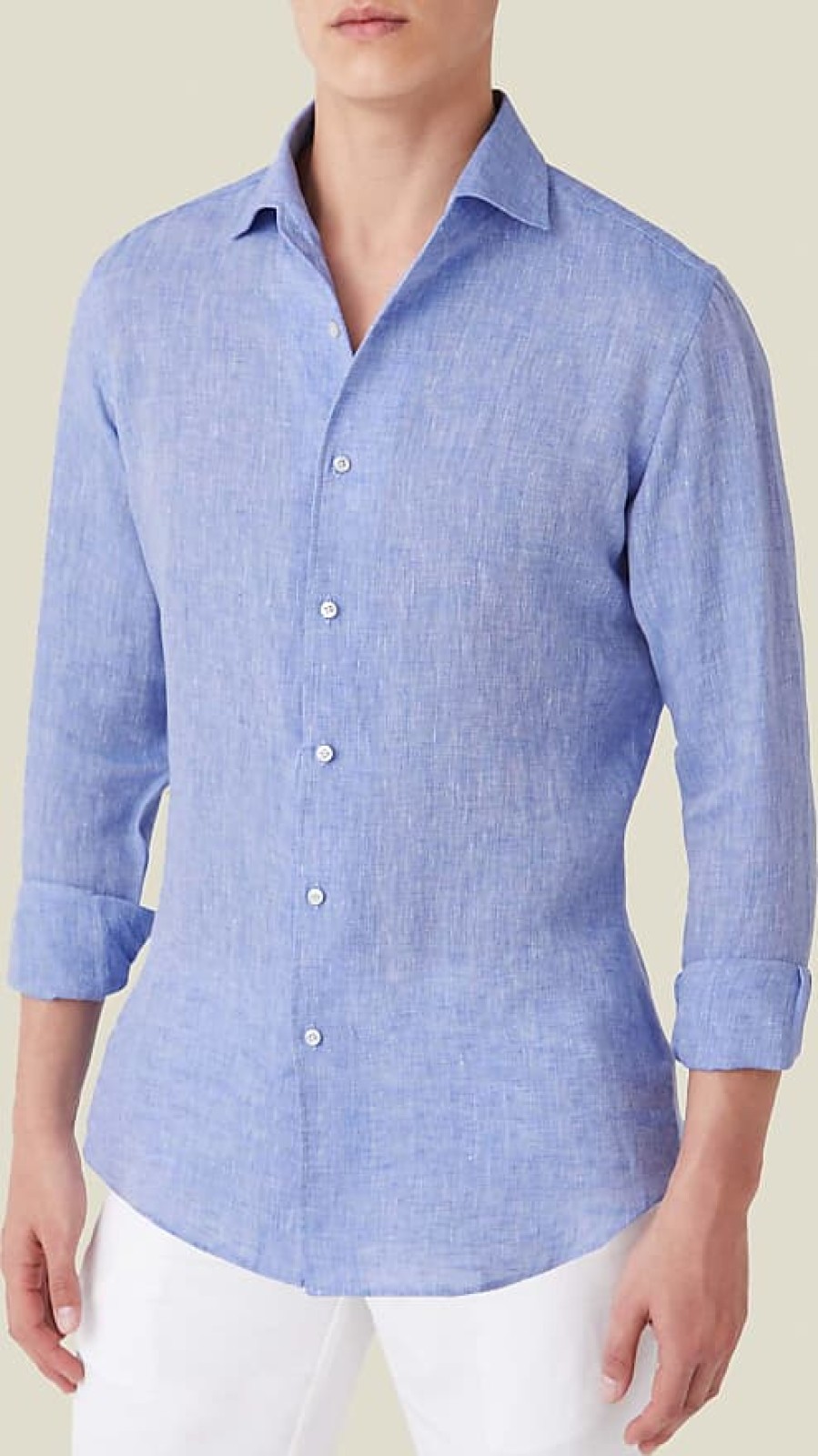 Femmes Luca Faloni Chemises | Chemise En Lin Portofino Bleu Chine