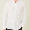 Hommes Luca Faloni Chemises | Chemise En Lin Portofino Blanche