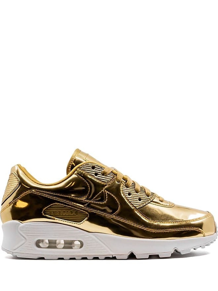 Femmes Nike Baskets | Air Max 90 Metallic Pack - Baskets Dorees - Femme - Cuir/Polyester/Caoutchouc - 10,5