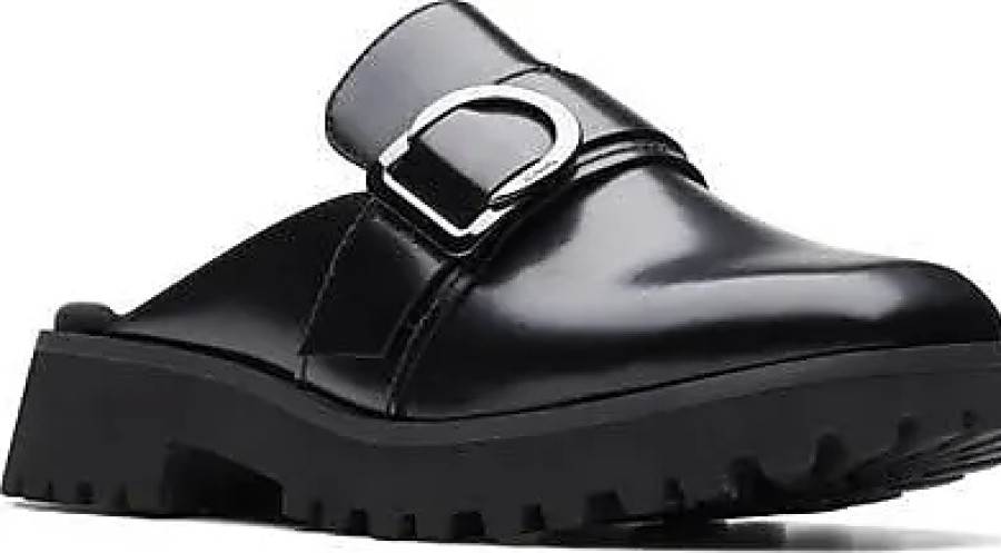 Femmes Marche douce Mules | Clarks(R) Stayso Free Mule En Cuir Noir Chez Nordstrom, Taille 6,5