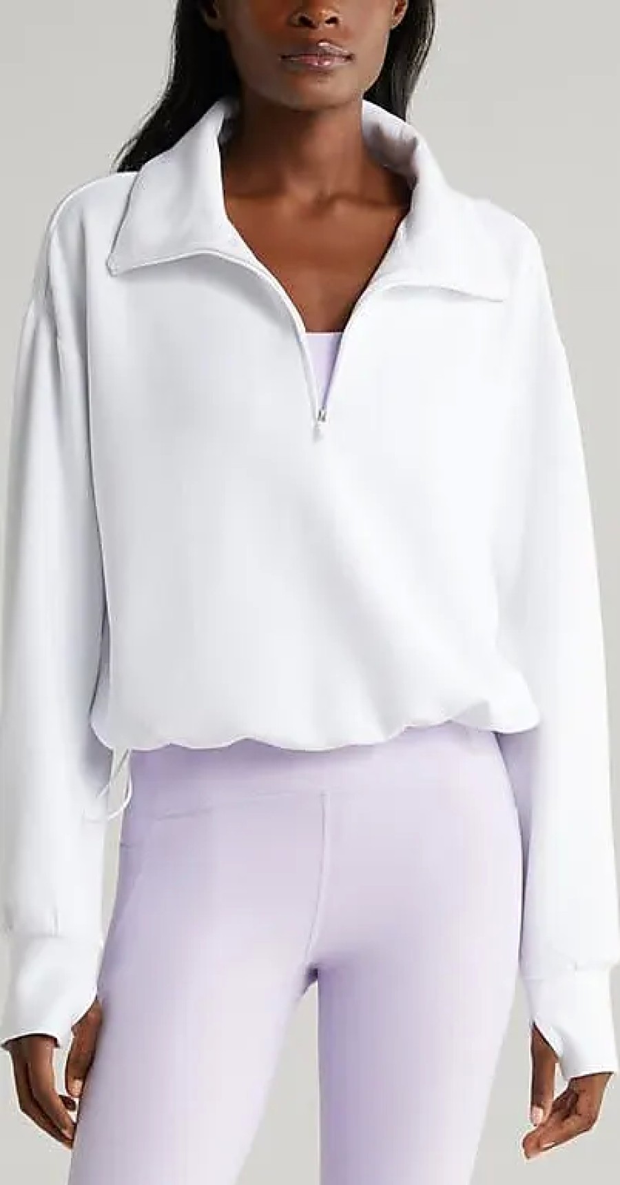 Femmes Alo Yoga Chandails | Pull A Demi-Zip En Modal En Blanc Chez Nordstrom, Taille Xx-Large