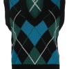 Femmes Filippa K. Gilets | Gilet Heidi Argyle-Pattern - Femme - Laine D'Agneau/Nylon - S - Noir