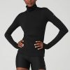 Femmes Moment parfait Chandails | Alosoft Refine Haut A Col Roule En Noir, Taille : Medium