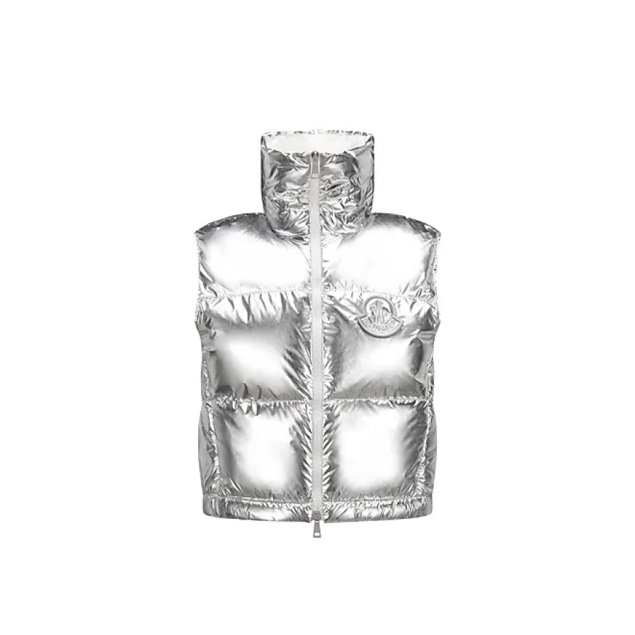 Femmes Moncler Gilets | Blavet Doudoune Gris Taille 4