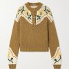 Femmes Dunhill Chandails | Le Pull En Coton Tricote Jacquard Henley - Jaune - X Small, Small, Medium, Large, X Large