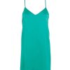 Femmes Projet Petits Mots Vetements De Detente | Chemise Courte En Satin De Luxe Margot Columbia Vert