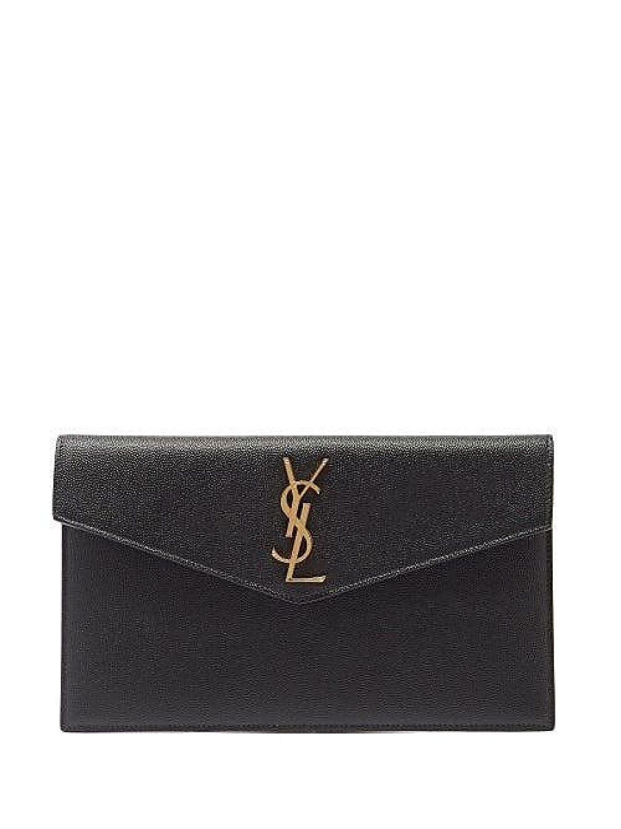 Femmes Saint-Laurent Sacs | Pochette En Cuir Graine Uptown Ysl-Plaque