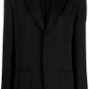 Femmes River Island Costumes | Blazer A Boutonnage Simple Et Revers Crante - Femme - Coton/Acetate/Spandex/Elasthanne/Laine Vierge - 36 - Noir