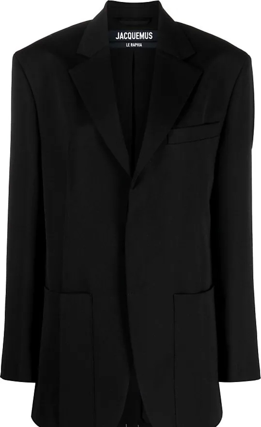 Femmes River Island Costumes | Blazer A Boutonnage Simple Et Revers Crante - Femme - Coton/Acetate/Spandex/Elasthanne/Laine Vierge - 36 - Noir