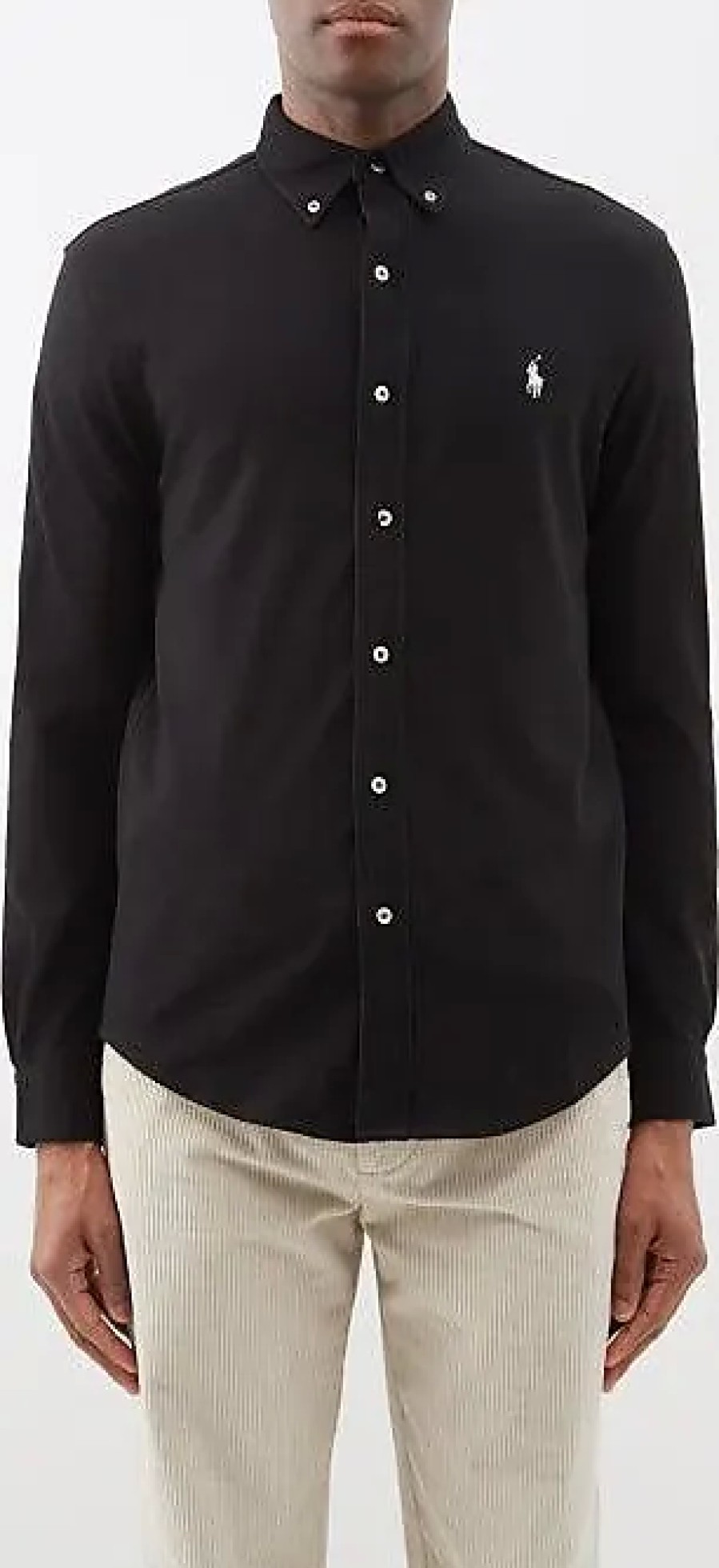 Hommes Tous les saints Chemises | Chemise Oxford En Pique De Coton Coupe Slim