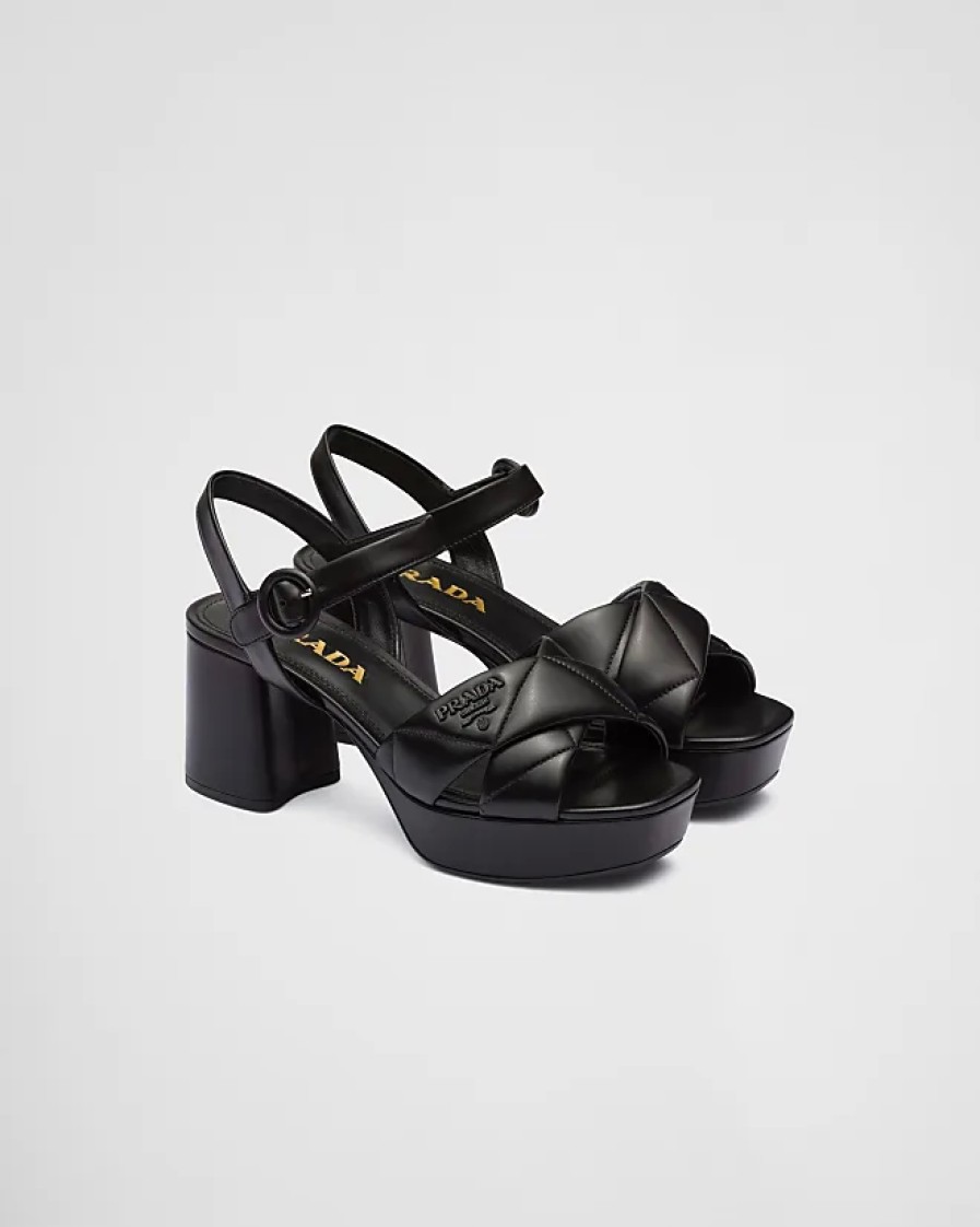 Femmes Simon Miller Chaussures A Semelles Compensees | Sandales A Plateforme En Cuir Nappa Matelasse