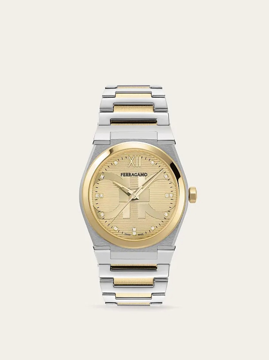 Femmes Ferragamo Montres | Montre Homme Vega Acier/Ip Or Jaune