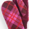 Femmes arc4 Gants | Mitaines Sherpa - Chilly Plaid - Bourgogne Riche - Talbots Moyens