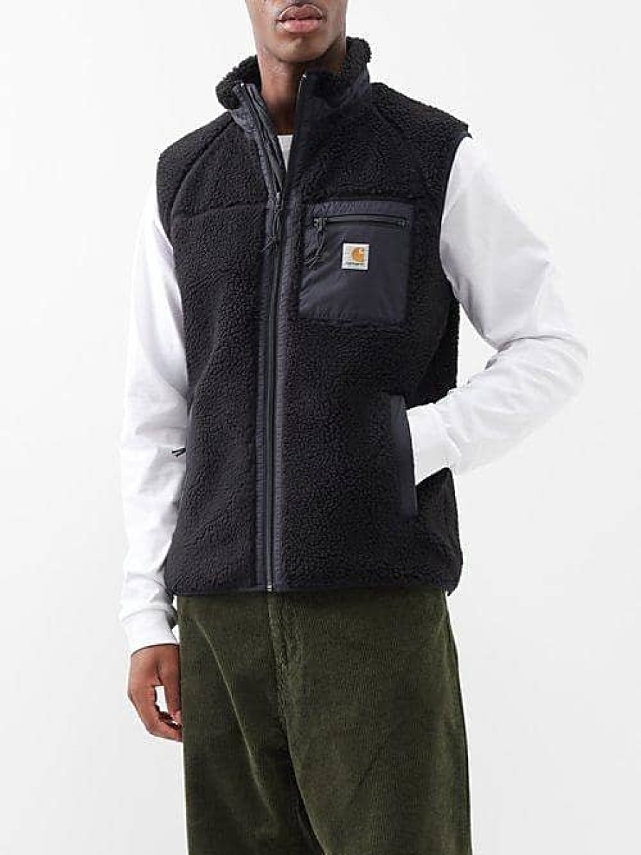 Hommes La face nord Gilets | Carhartt Wip - Gilet Polaire Zippe Prentis - Homme - Noir