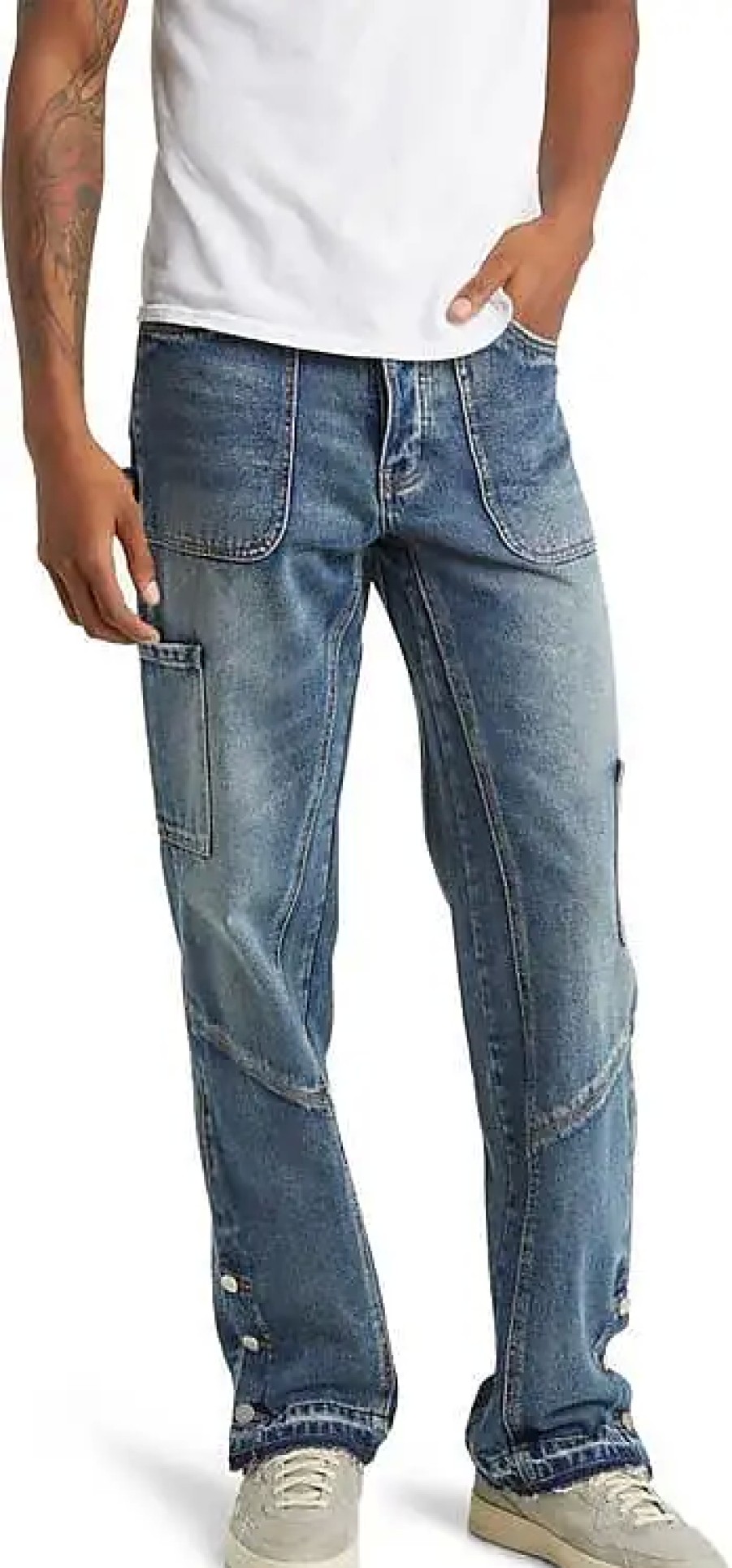 Hommes polo Ralph Lauren Jeans | Jean Charpentier En Denim De Coton Non Extensible A Ourlet Delave En Indigo Delave Chez Nordstrom, Taille 30