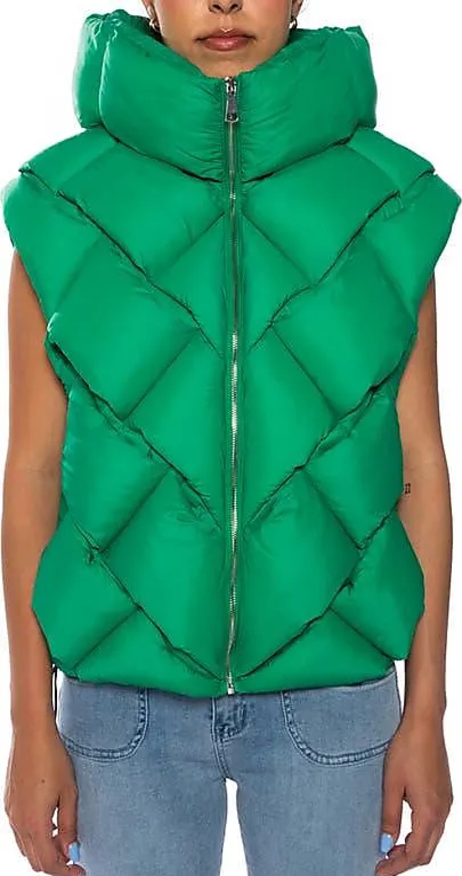 Femmes Moncler Gilets | Gilet Doudoune A Capuche Tresse En Vert Chez Nordstrom, Taille Petite