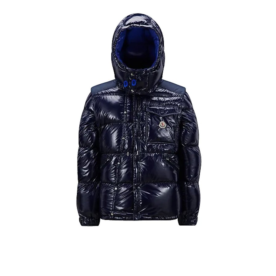 Hommes La face nord Vestes | Moncler Karakorum Doudoune Courte Homme Bleu Taille 7