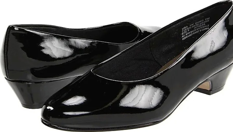 Femmes Prada Chaussures En Cuir | Angel Ii (Black Patent) Chaussures A Talons De 1 A 2 Pouces Pour Femmes