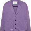 Femmes Emporio Armani Costumes | Blazer A Simple Boutonnage Kensington - Unisexe - Coton - S - Violet