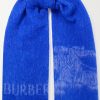 Femmes Burberry Echarpes | Echarpe En Tricot Jacquard A Franges - Bleu - Taille Unique