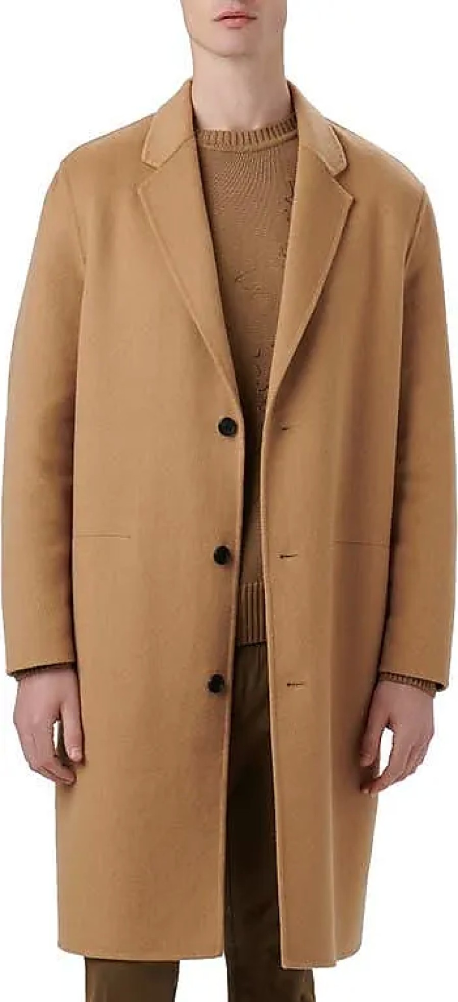 Hommes Étro Manteaux | Manteau Long En Laine Melangee Coupe Ajustee En Chameau Chez Nordstrom, Taille X-Large