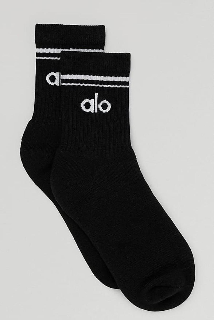 Hommes Peper Harow Sous-Vetement | Chaussettes Half-Crew Throwback Dans Noir/Blanc, Taille : Moyen | Alo Yogaae