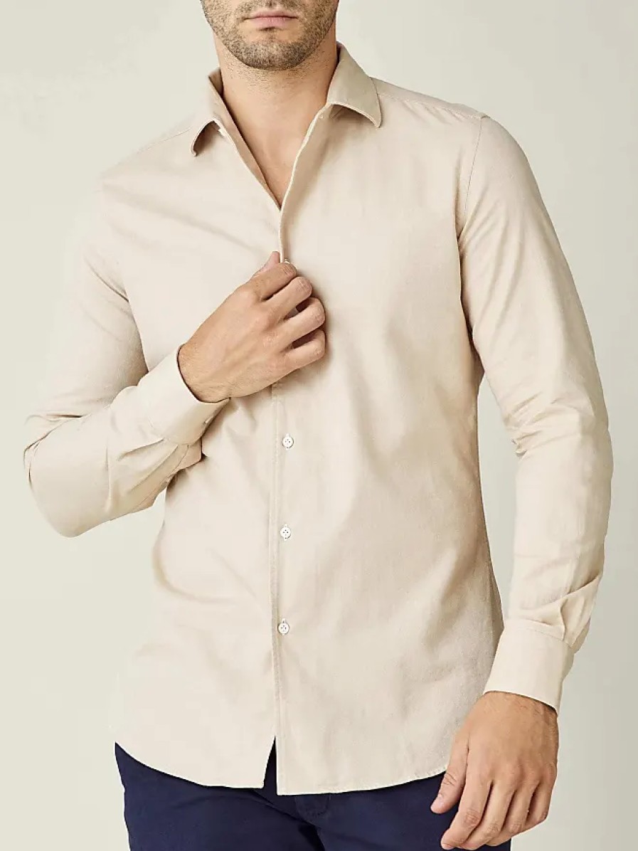 Hommes Burberry Chemises | Chemise En Coton Brosse Sable