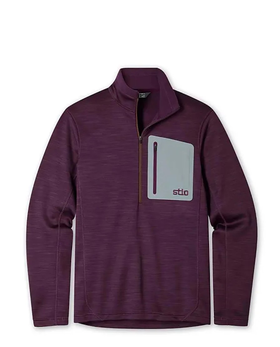 Hommes Robert Barakett Chandails | Haut En Polaire A Demi-Fermeture Eclair Gannett Peak Pour Homme, Taille Xl En Violet Fonce