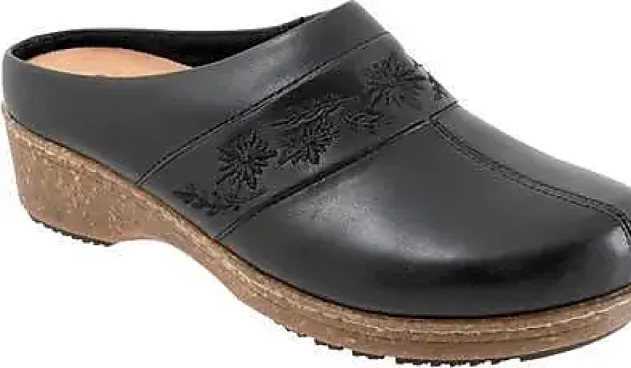 Femmes Marche douce Mules | Sabot Floral Brode Aurora 3.0 En Noir Chez Nordstrom, Taille 5,5