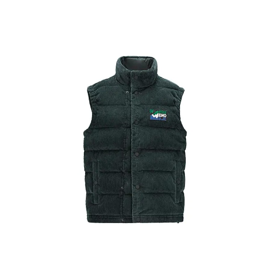 Hommes Moncler Gilets | Jantzen Doudoune En Velours Cotele Vert Taille 2